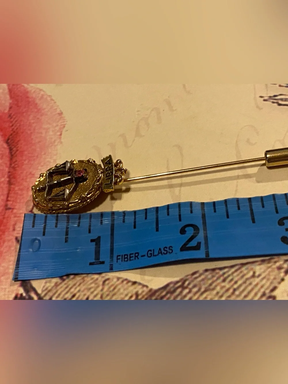 Vintage Signed ART Libra Zodiac Stick Pin Mid-Century Costume Jewelry